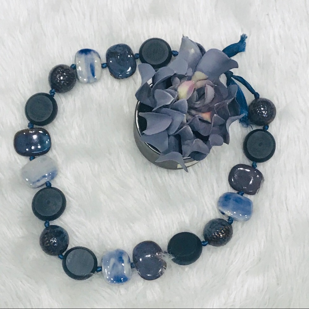 ✔️Preowned Denim Blue Necklace